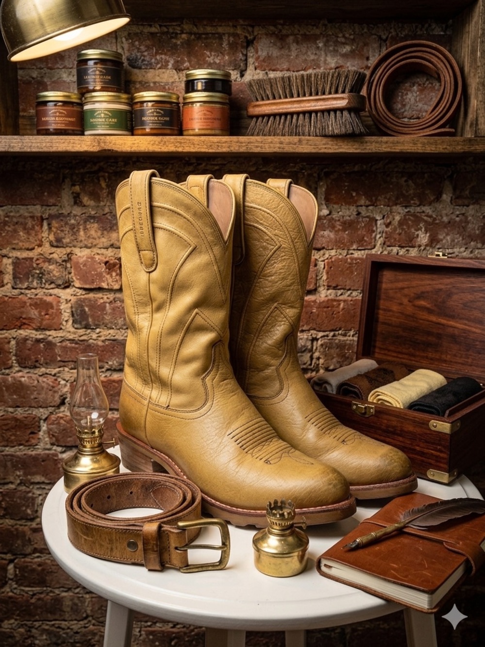Tecovas Tan Leather Belts and Accessories Styled Set